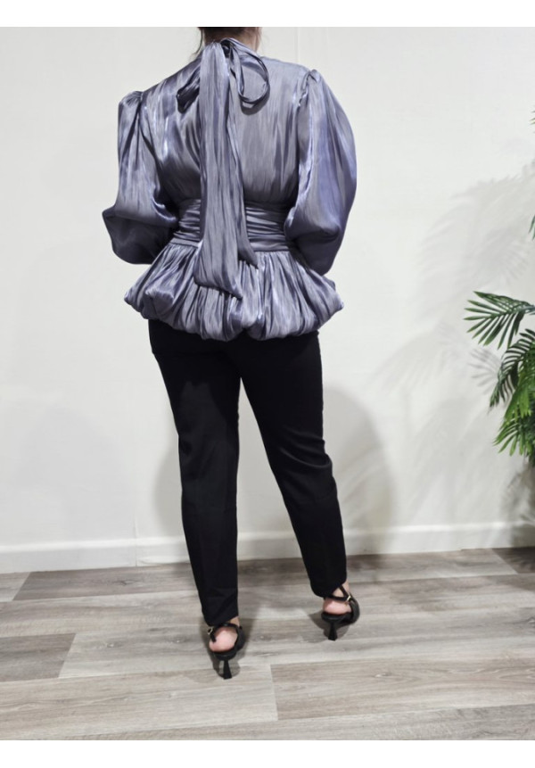 Blusa Satin Luxury Gris
