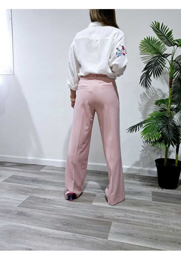 Pantalón Recto Rosa