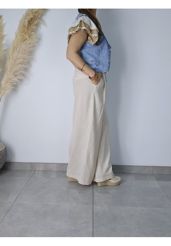 Pantalón Lino Bolsillos