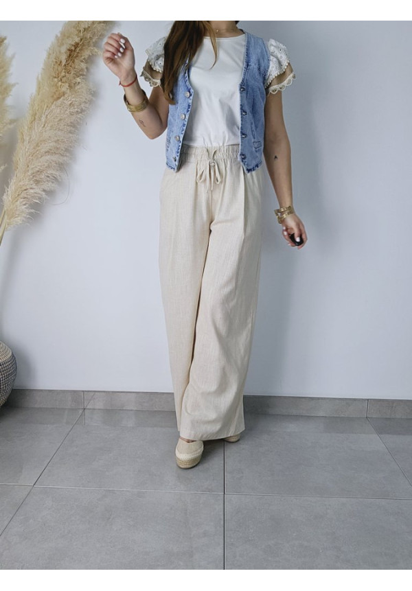 Pantalón Lino Bolsillos