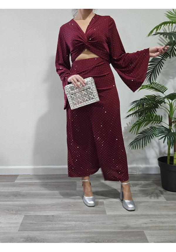 Conjunto Brillos Burdeos