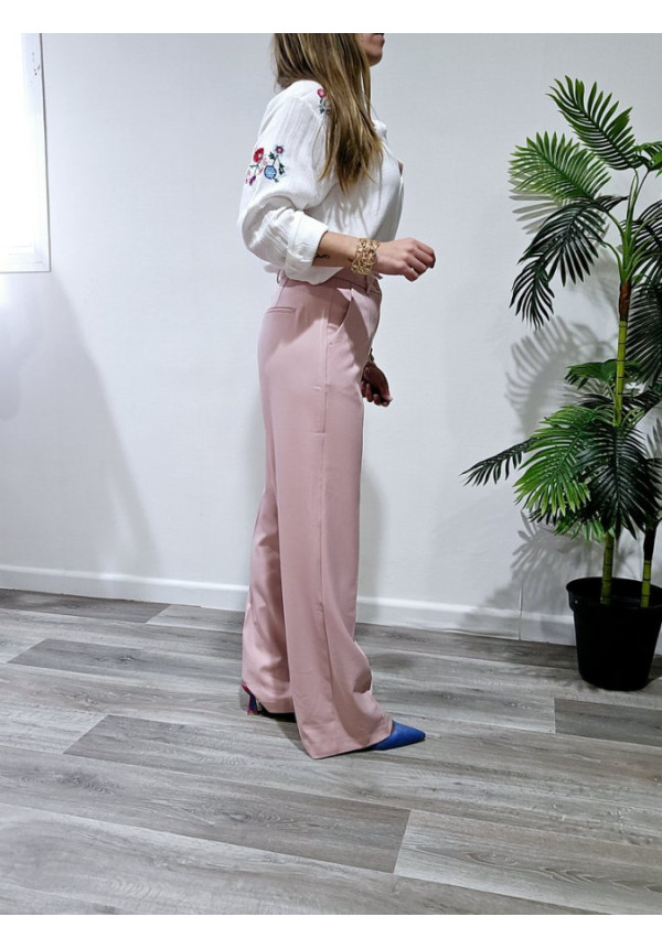 Pantalón Recto Rosa