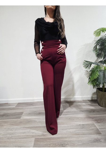 Pantalón Botonadura Burdeos