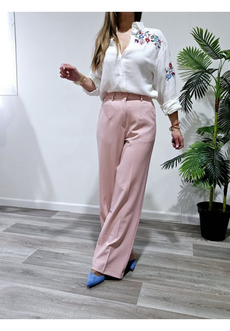 Pantalón Recto Rosa